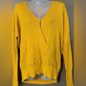 Elodie ribbed long sleeved faux wrap sweater, size XS